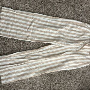 J. Crew Beige and White Striped Pants